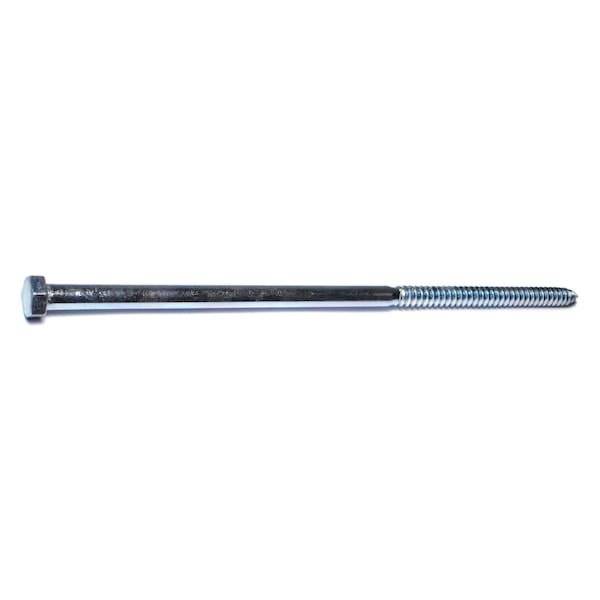Midwest Fastener Lag Screw, 1/2 in, 14 in, Steel, Zinc Plated Hex Hex Drive, 25 PK 09727 - main